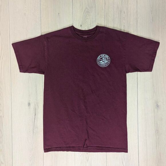 Vans Maroon size medium with baby blue fish graphic print men's t shirt - Picture 1 of 6